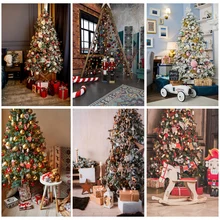 

SHENGYONGBAO Art Fabric Christmas Day Backdrops Prop Christmas Tree Festival Theme Photo Studio Background 20109SSD-03