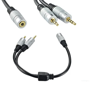 

DC 3.5mm TRRS 4Pole female to 2 3.5mm male input TRS Stereo Audio Adapter splitter cable(Microphone and headset) 0.3m