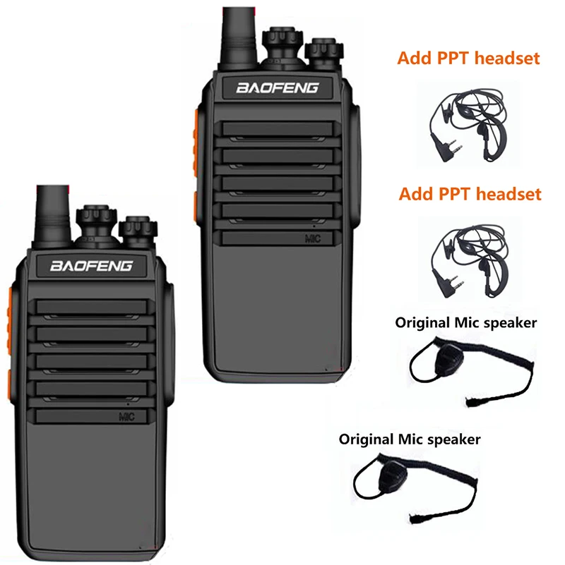 add headset mic Новое обновление 2 шт. BF-888S baofeng 8 Вт usb быстрое зарядное устройство мини рация гарнитура UHF west Ham радиостанция CB радио - Цвет: add headset mic