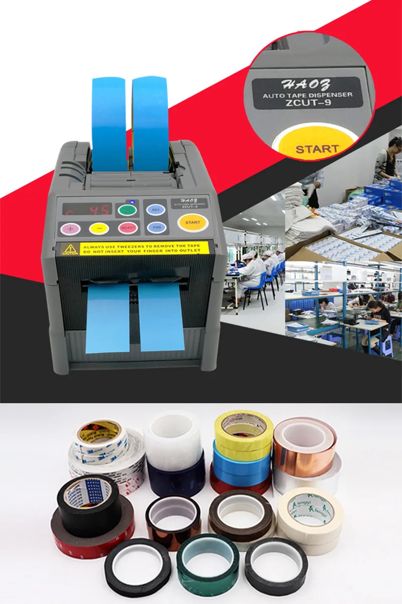 ZCUT 9 Automatic Electric Tape Dispenser Adhesive Cutter Cutting