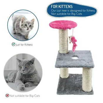 

Pet Cat Tree Scratcher Play Toy Three-layer Round Hole Kitty Climbing Frame