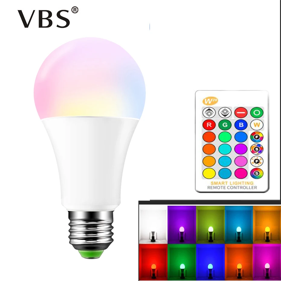 

110V 220V E27 E14 GU10 RGB LED Bulb Lights 3W 5W 10W 15W RGB Lamp Changeable Colorful RGB Lampada With IR Remote Control C3