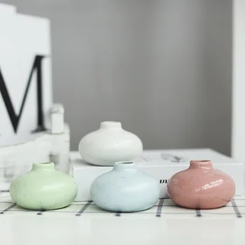 

4pcs/set Small Size Pink/blue/green/white Vase Modern Home Decoration Desktop Ornaments Flower Plants Pot Simple Craft