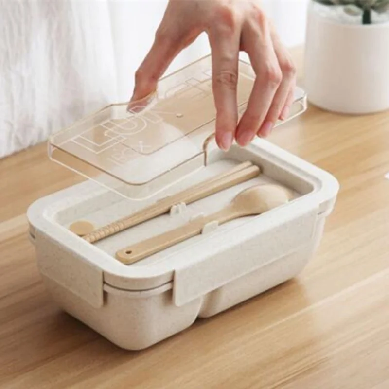 

850ml Healthy Material Wheat Straw Lunch Box Bento Boxes Microwave Dinnerware Food Container Lunchbox for Kid