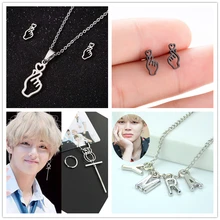 Hfarich шикарные серьги в форме сердца, модные корейские Bangtan, для мальчиков, Покажите свою любовь, надпись, армейская музыка, ювелирные изделия, Kolczyki