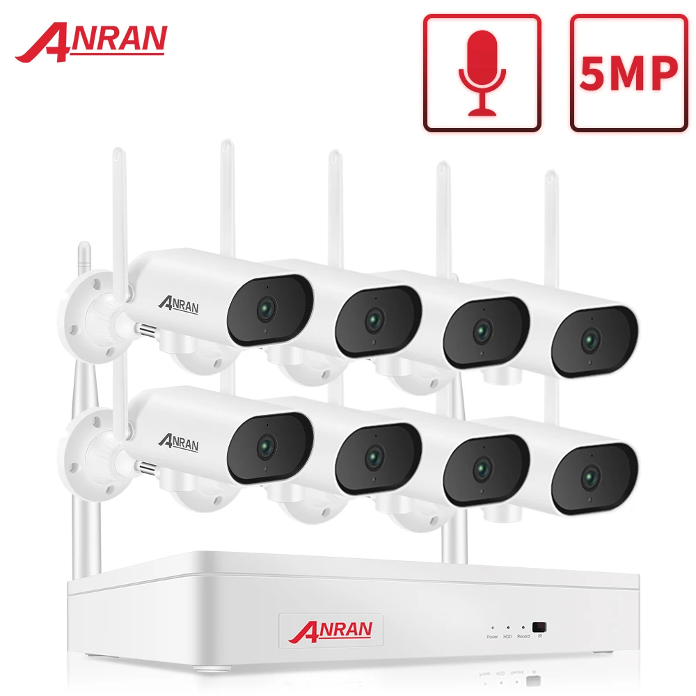 Anran 5mp wifi sistema de câmera de vigilância pan & tilt 8ch nvr cctv kit vídeo sem fio câmera de segurança visão noturna ao ar livre câmera