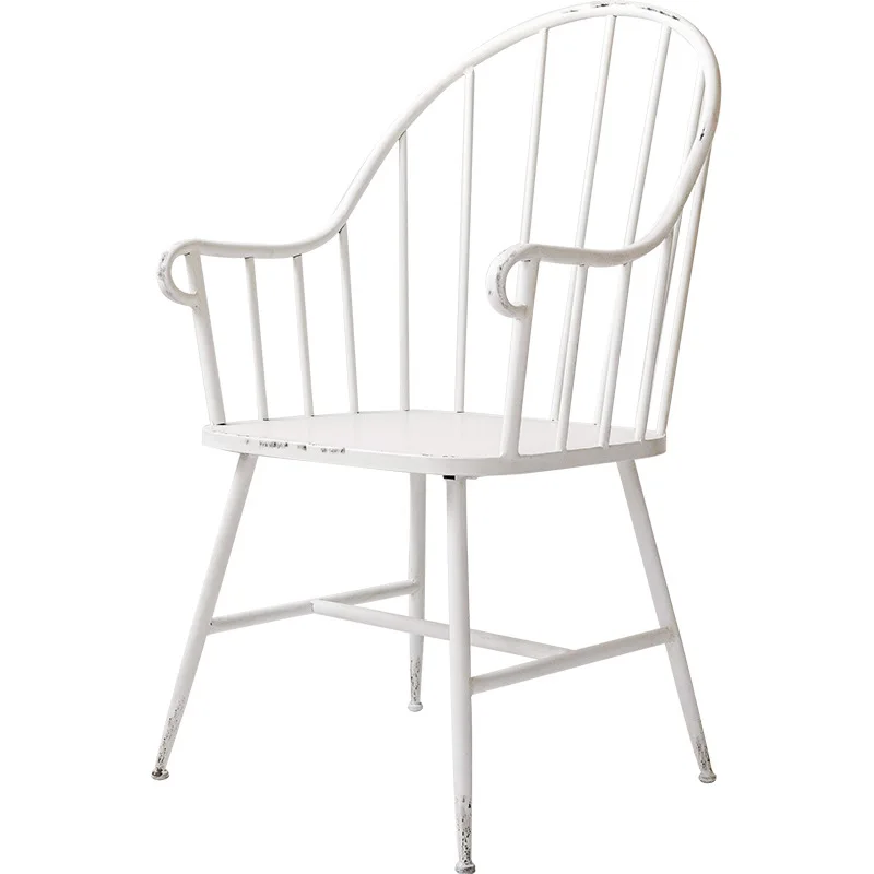 Ins Iron White Dining Chair Northern Europe Small Apartment Layout Bedroom Chair Cafe Tea With Milk Shop Leisure Time