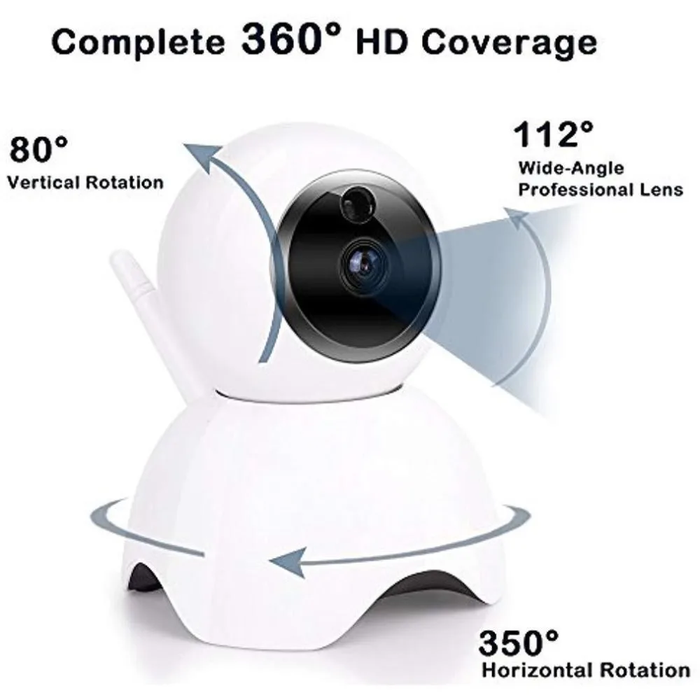 Умная беспроводная Wi-Fi мини-камера безопасности 720P с функцией ночного видения, дистанционный доступ Wifi, дистанционное управление, голосовая домофонная сигнализация, мониторинг