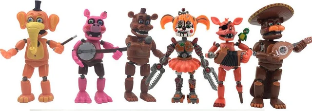 5pcs Hot Sell Five Night At Freddy Anime Fnaf Bear Free Assembly Action  Figure Pvc Model Freddy Toys For Children