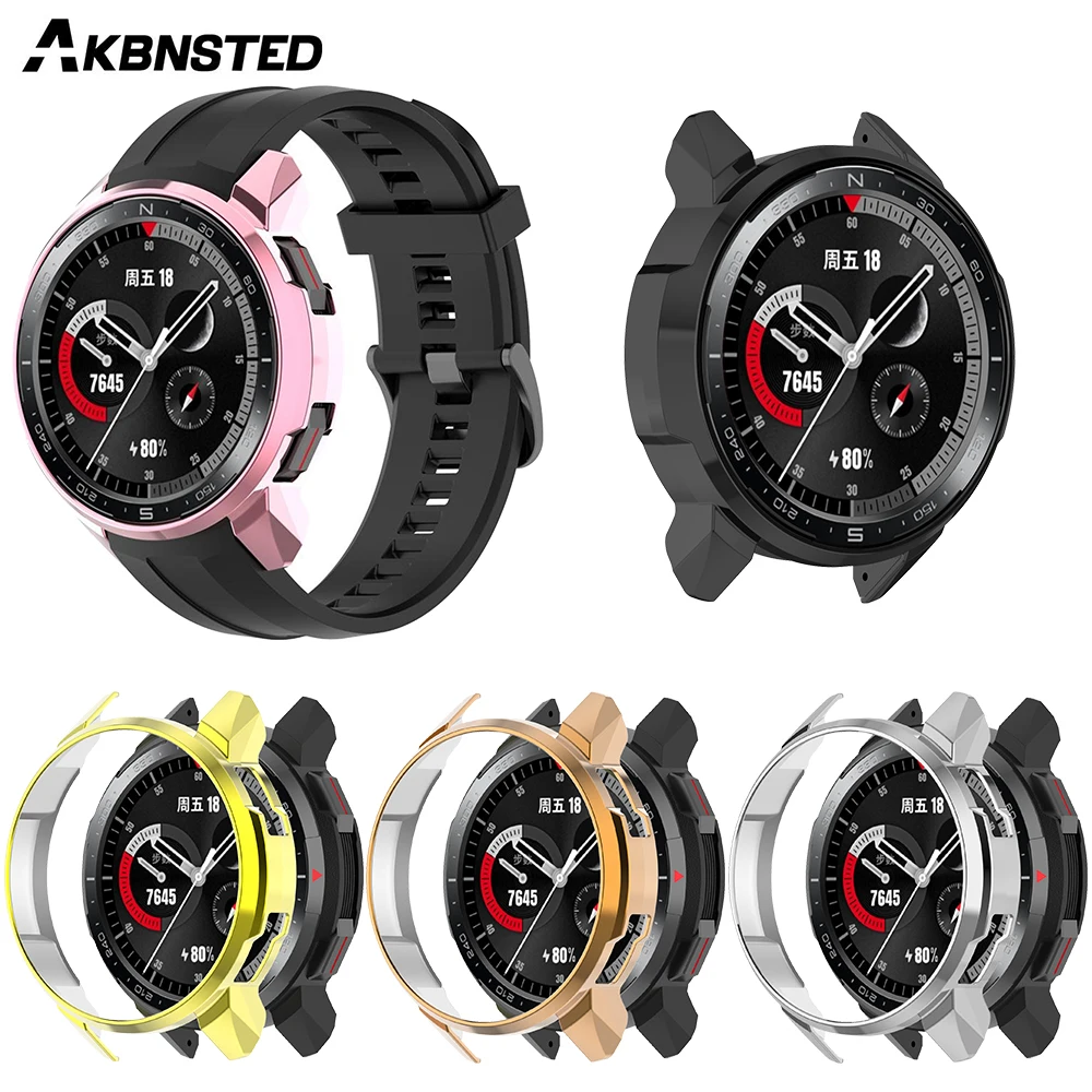 AKBNSTED TPU 도금 실리콘 보호 케이스, 화웨이 아너 GS 프로 스마트 시계 액세서리 화웨이 아너 GS 프로 시계 케이스