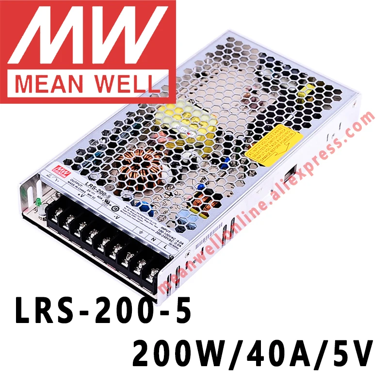 Fonte de Alimentação Média de Comutação Bem Lrs2005 Meanwell 5v 40a 200w dc Saída Única Loja Online