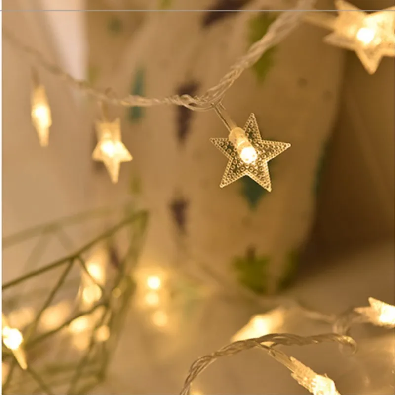 

LED Colored Lamp Stars Light Five-pointed Star Lighting Chain Stars Outdoor Bedroom Wedding Holiday Christmas Decorative Lights