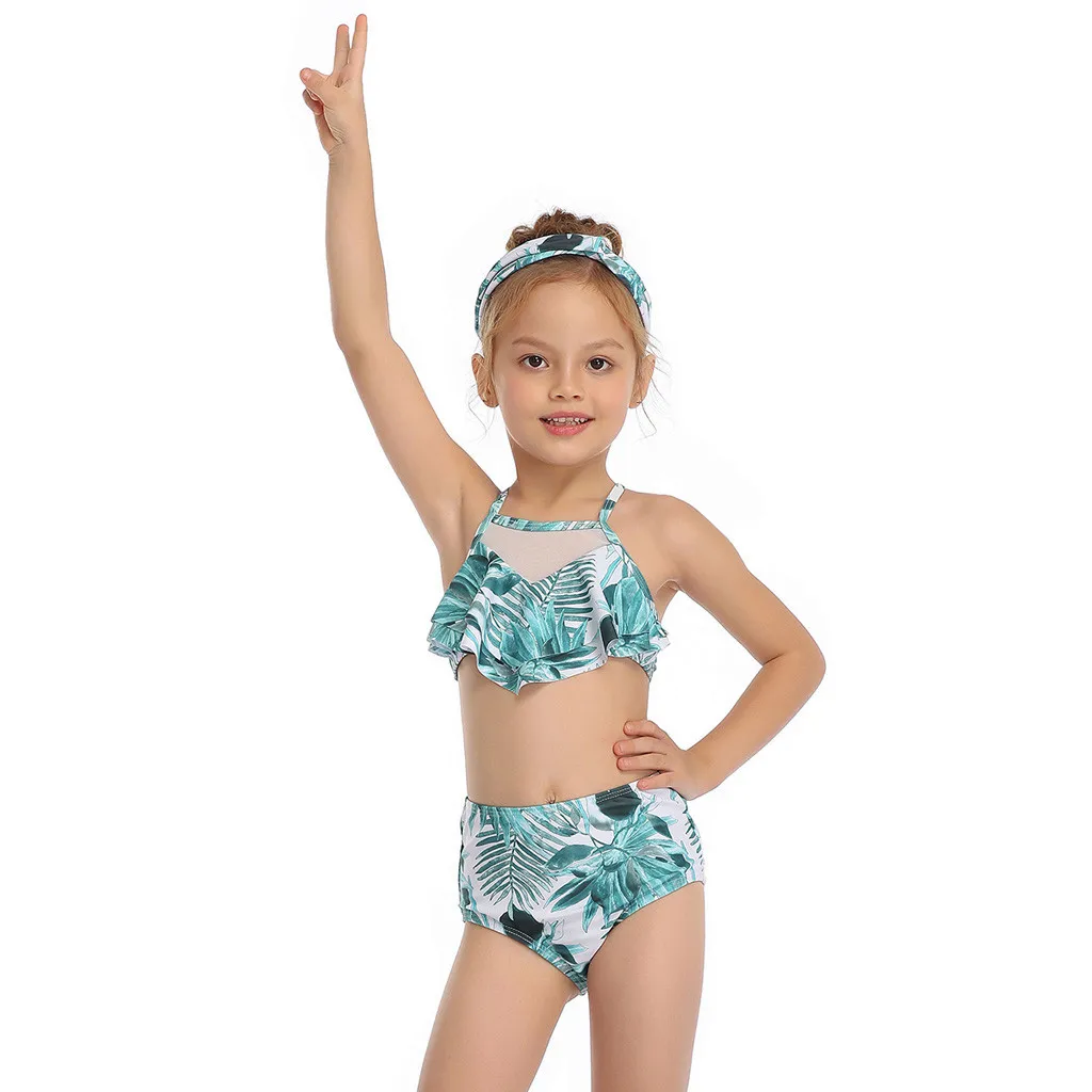 Летний купальный костюм; Bakini для детей; одежда для мамы и дочки; Новинка; купальный костюм из двух предметов с оборками; купальный костюм; одежда для плавания