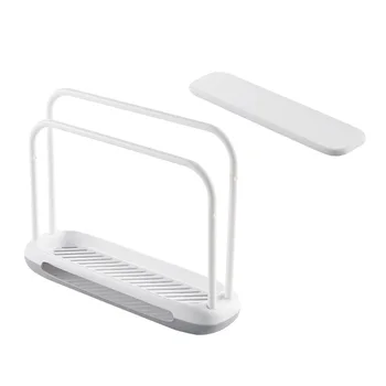 

Detachable Towel Storage Rack Dishcloth Sponge Drying Rack Quick-Drying Water-Absorbing Double Rod Rag Stand (White， Gasket colo