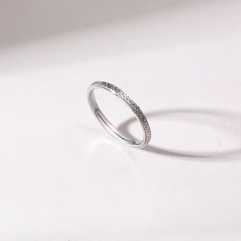 Double Stainless Steel Ring Silver Minimalist Band For Women_voghion.com