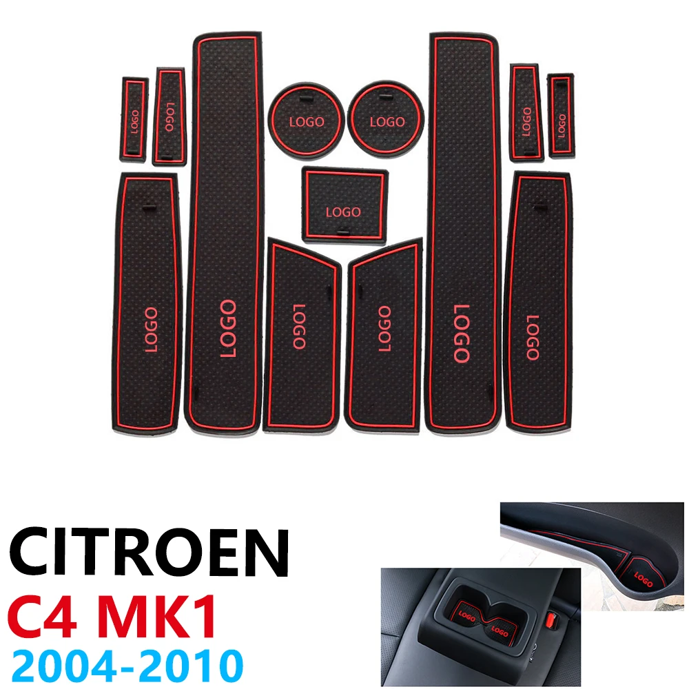 

Anti-Slip Rubber Cup Cushion Door Groove Mat for Citroen C4 MK1 Pallas Coupe Hatch Sedan 2004~2010 Accessories mat for phone