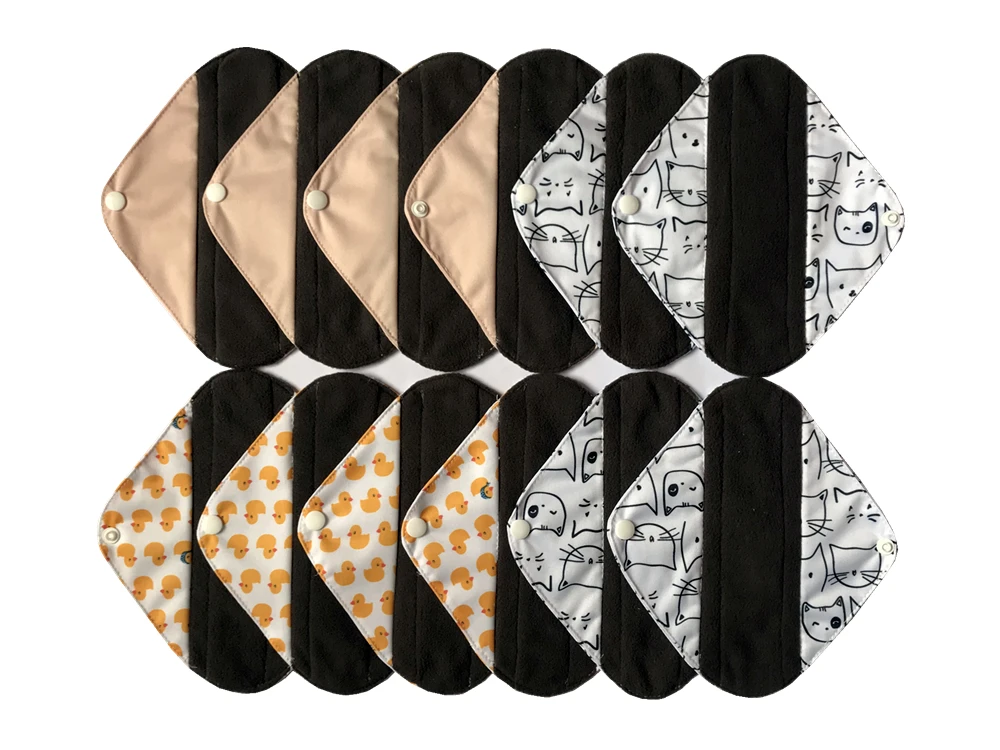 Sanitary Pads JUTESK's 20.5cm / 8 Inch Charcoal Bamboo Mama Cloth/ Menstrual Pads/Sanitary Pad/Panty Liner