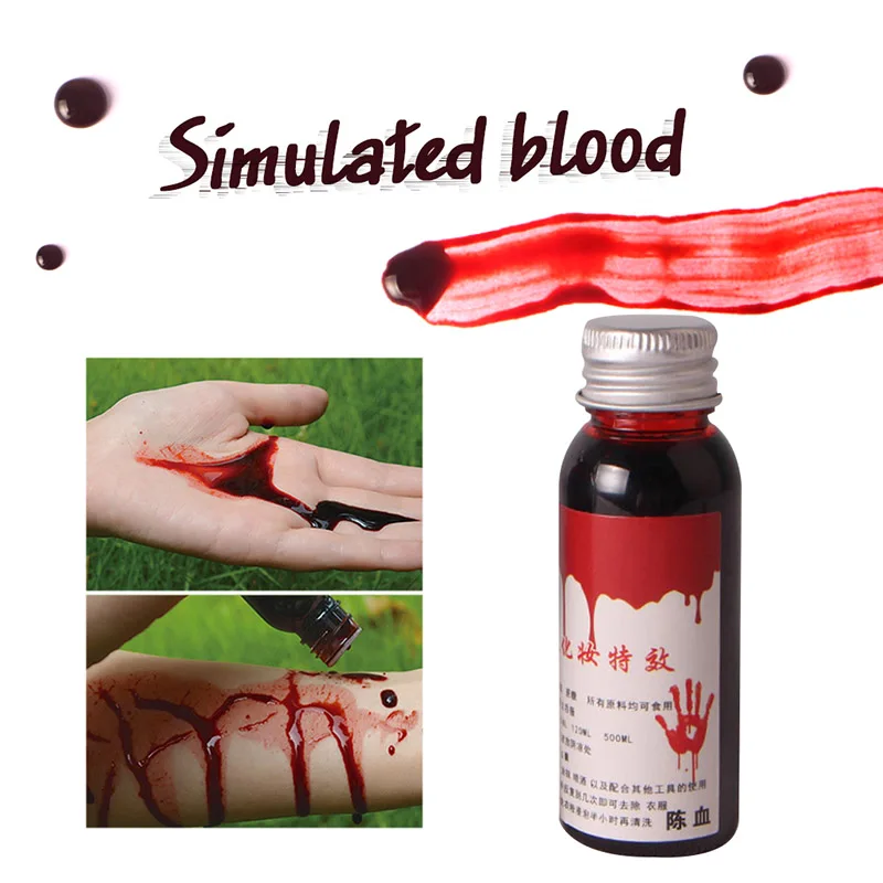 

Red Horrible Blood Plasma Artificial Blood Prank Bleeding Decor Halloween Cosplay Ultra-realistic Fake Blood Props Sztuczna krew