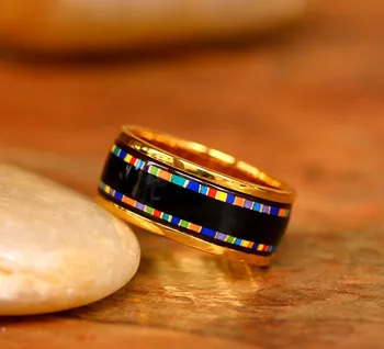 

Factory Outlet High Temperature Fired Enamel Color 9mm Wide Ring Enamel Color Jewellery