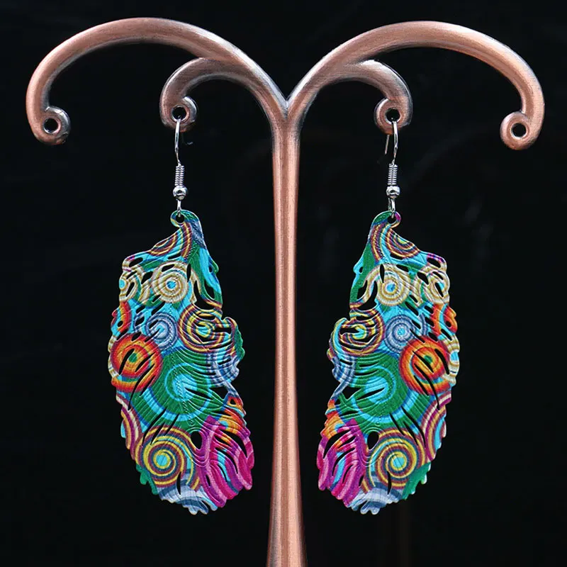 DoreenBeads модные Висячие серьги для женщин аксессуары Красочные Полые Листья Сова