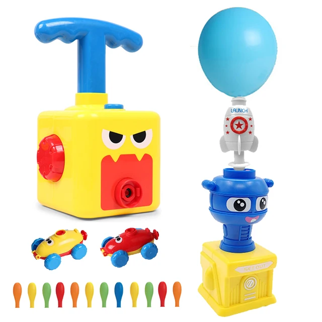 NEW Power Balloon Launch Tower Toy Puzzle Fun Education Inertia Air Power Balloon Car  Science Experimen Toy for Children Gift 1