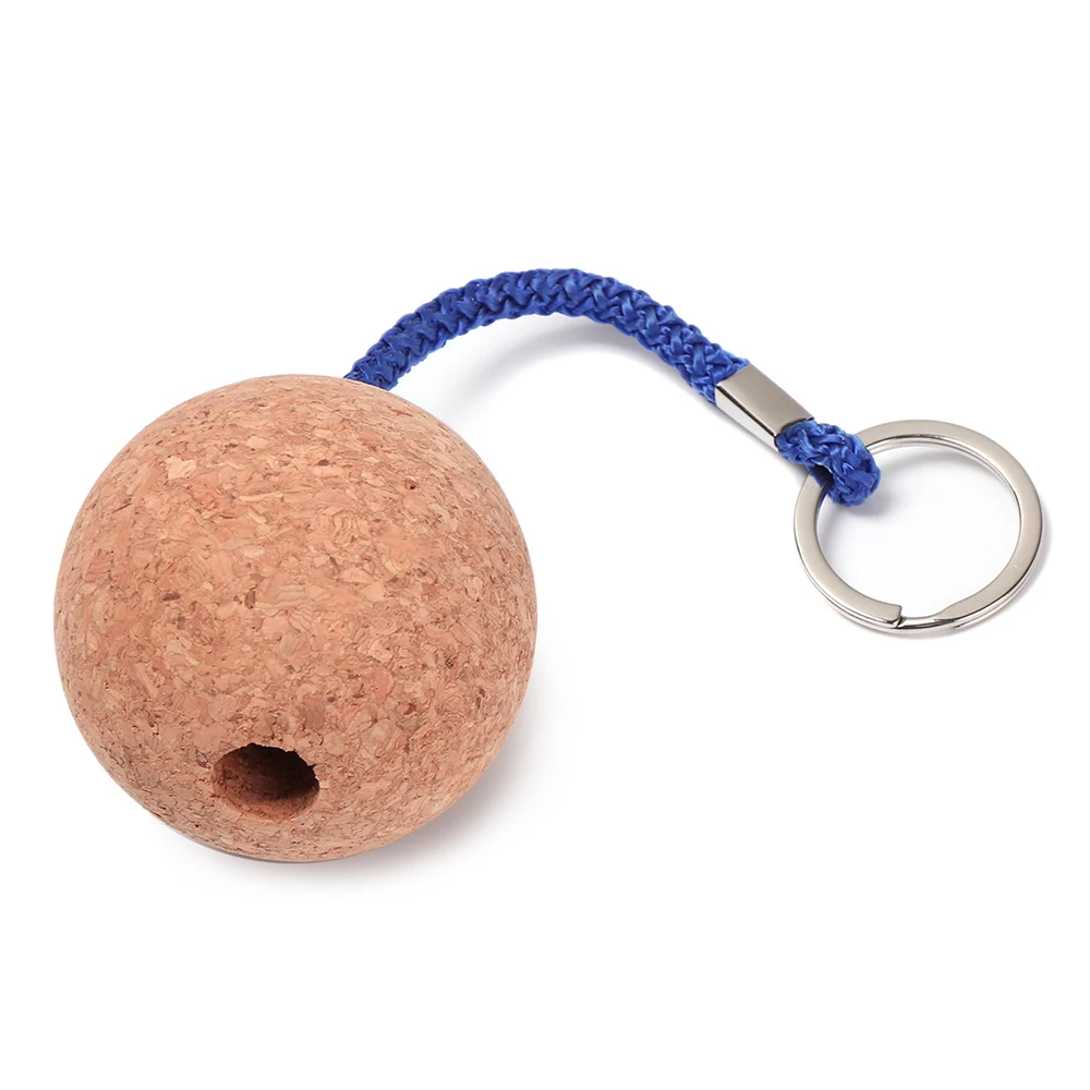 Cork Ball Keychain scuba diving key chain 1pc 53mm/35mm Floating Buoy Key Chain Holder For Water Sports Beach Travel Fishing Diving Rowing Boats