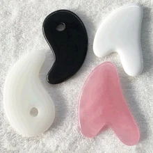 Cera de abelha/jade guasha raspagem massagem raspador rosto massageador acupuntura gua sha placa acupoint rosto cuidados com os olhos spa massagem ferramenta