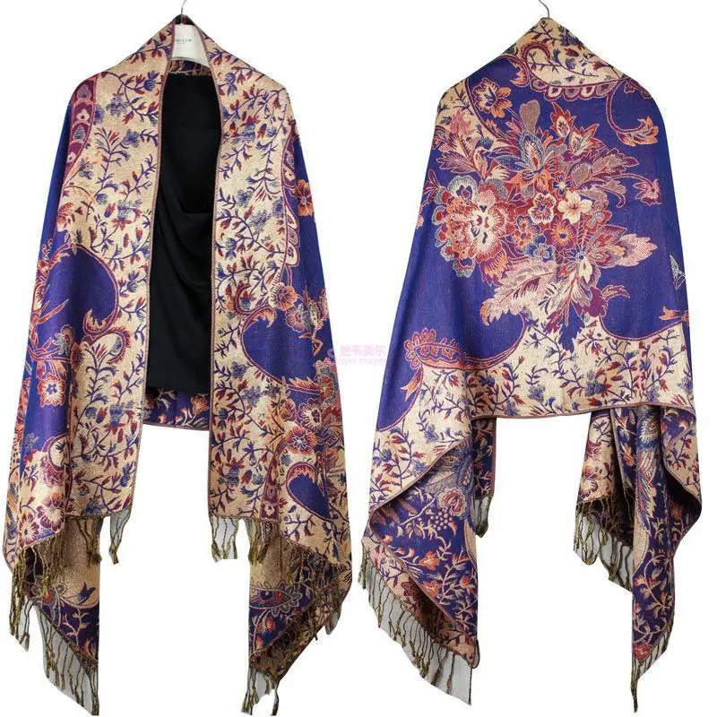 180*70cmLady Echarpes Foulards женский шарф, Женский двухсторонний большой длинный шарф из пашмины с кисточками, шаль, Mujer Bufanda