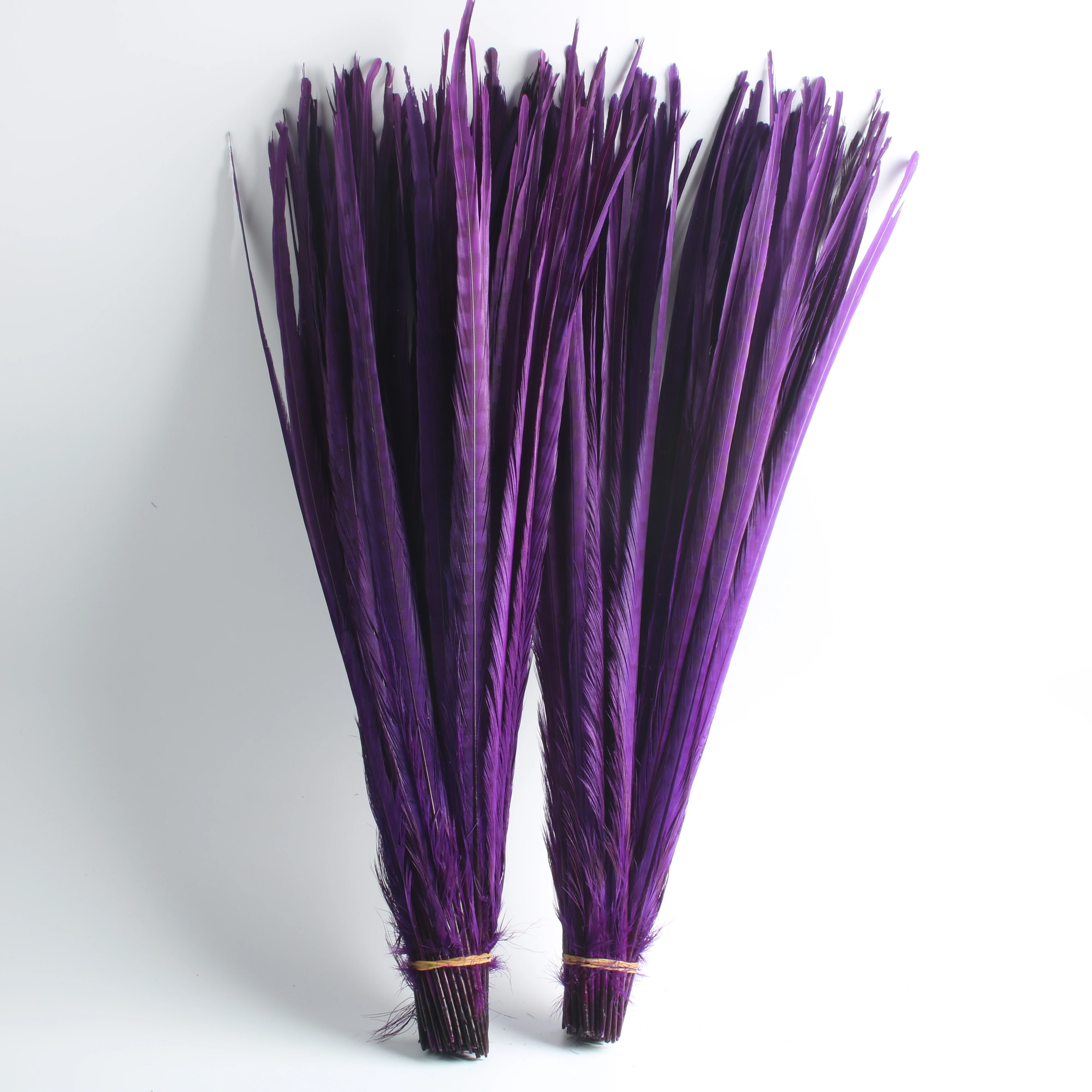 

100pcs / lot Purple Natural Pheasant Tail Feathers 22-24inch 55-60CM Party Show Wedding Feather Diy Decoration Plume
