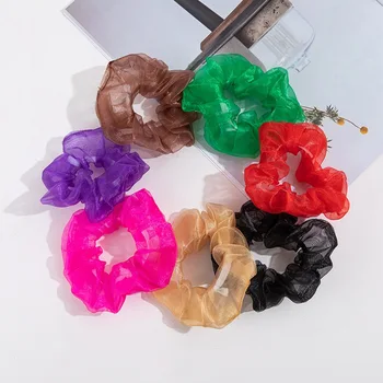 

Transparent Hair Scrunchies Scrunchie Kids Elastic Satin Hair Bands Fashion Headband Ponytail Ties Rope Hair Accessories0