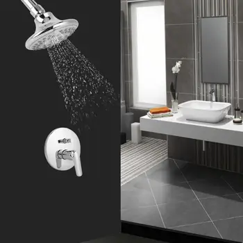 

G1/2in Cold Hot Water Bathtub Faucet Shower Head Set Temperature Control Balancing Valve Self-Cleaning Nozzle Shower Sprayer