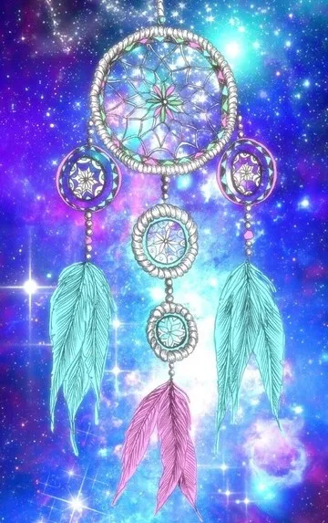JMINE Div 5D Wind Chimes Galaxy Indian Dream Catcher Full Diamond Painting cross stitch kits art artist 3D paint by diamonds | Дом и сад