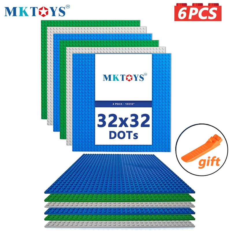 MKTOYS 32x32 строительные блоки пластина 6 шт. конструктор пиастровые базовая 10701 Грут Классические пластины для