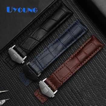 

Fashion Genuine leather watch strap waterproof for TAG Heuer 19mm 20mm 22mm replace Cowhide watch band breathable watch bracelet