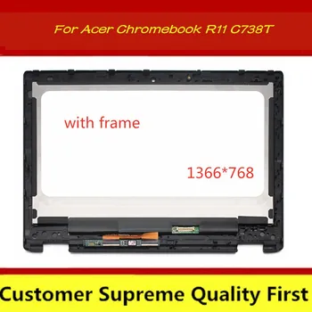 

Free shipping 11.6" HD Replacement For Acer Chromebook R11 C738T Touch Digitizer LCD Screen Display+ Bezel Assembly 1366x768