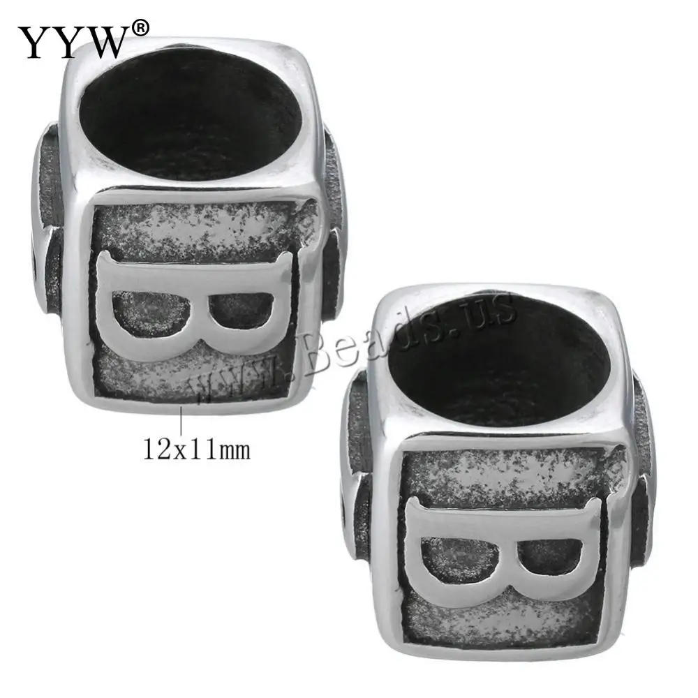 10pcs/Lot Stainless Steel Large Hole Beads 8mm Diy Handicraft Accessories Findings Loose Spacer Beads For Jewelry Making