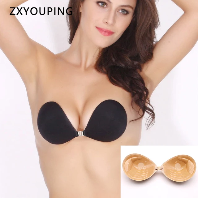 Clefairy Invisible Adhesive Strapless Bra Sticky Push Up Silicone Bra for  Women Backless Dress