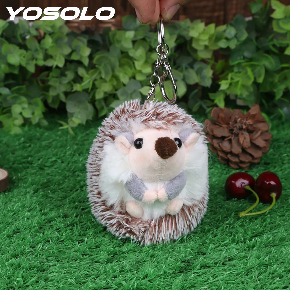 

YOSOLO Plush Hedgehog keychain Key Holder Car Keyring Women car keychain
