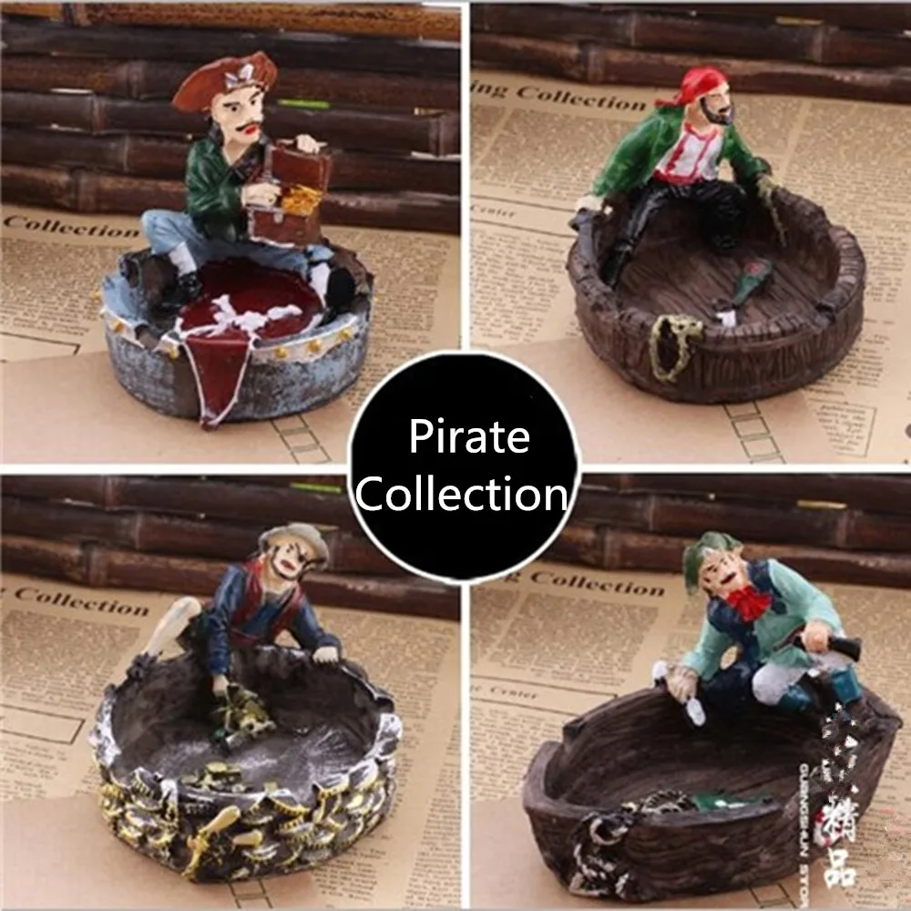 2019 New Arrival Creatve Resin Ashtray Caribbean Pirates Sailors Shape