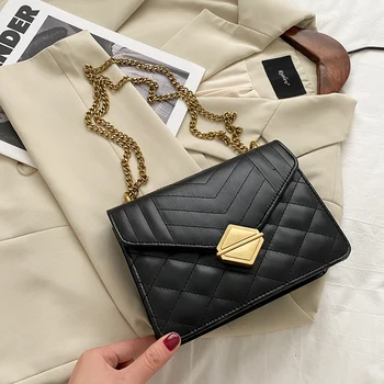 

Mini PU Leather Crossbody Bags Women 2021 Elegant Lattice Pattern Shoulder Handbags Female Travel Fashion Cross Body Chain Bag