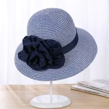 Соломенная шляпа женская летняя стиль Хлопок Лен цветок козырек корейский стиль пляжная шляпа от солнца цветы купол Удобный универсальный