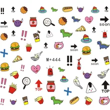 M+ 443-471 стиль Японский Корейский водяная маркировка клейкая бумага фрукты наклейки для ногтей мультфильм надписи наклейки для ногтей