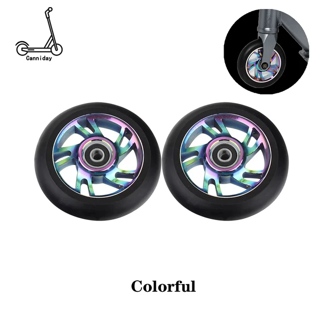 2 Pcs 100Mm Scooter Replacement Wheels with Bearing Stunt Scooter Pu Wheels  for Rocking Cars, Extreme Cars, Scooters - AliExpress