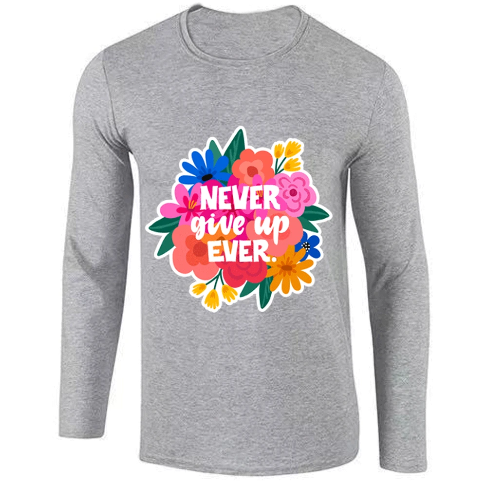 Never Give Up Liverpool T-Shirt Champions Football Madrid Final Mo 2019 Salah MenAutumn  Long Sleeve T Shirt Slim Fit Tshirt