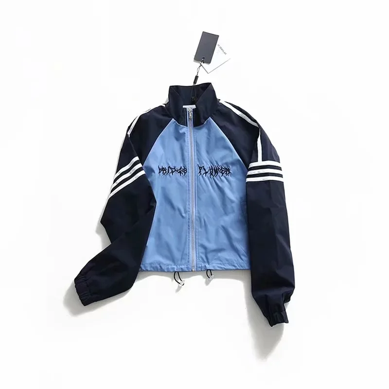 

Street Snap College Style Lettered Embroidered Mixed Colors Jacket Women's 2018 Autumn New Style Korean-style Zipped Sports Coat