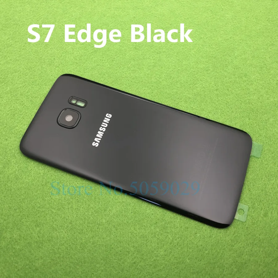 S7 Edge Black Для SAMSUNG Galaxy S7 G930 SM-G930F S7 Edge G935 G935F Задняя стеклянная крышка батарейного отсека задняя дверь Корпус Задняя стеклянная крышка - Цвет: S7 Edge Black