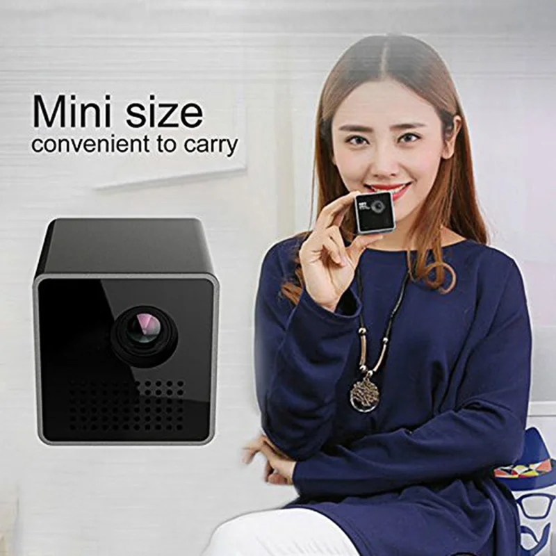 

Mini Cub e Projector DLP 1080P HD Home Cinema Projectors for Smartphone Laptop Tablet FKU66