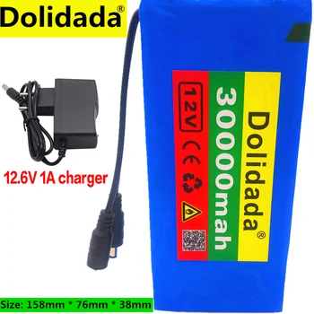 

High Quality Super Rechargeable Portable Lithium-ion Battery DC 12V 30000mAh With US or EU Plug 12.6v 3.0Ah battery pack+charger