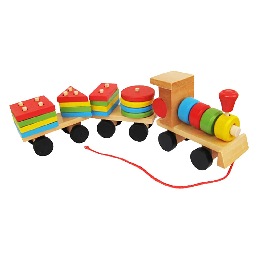 Игрушки Обучающие деревянные игрушки для детей Раннее Обучение геометрические формы поезд наборы три Тракторные каретки игры - Цвет: Multicolor