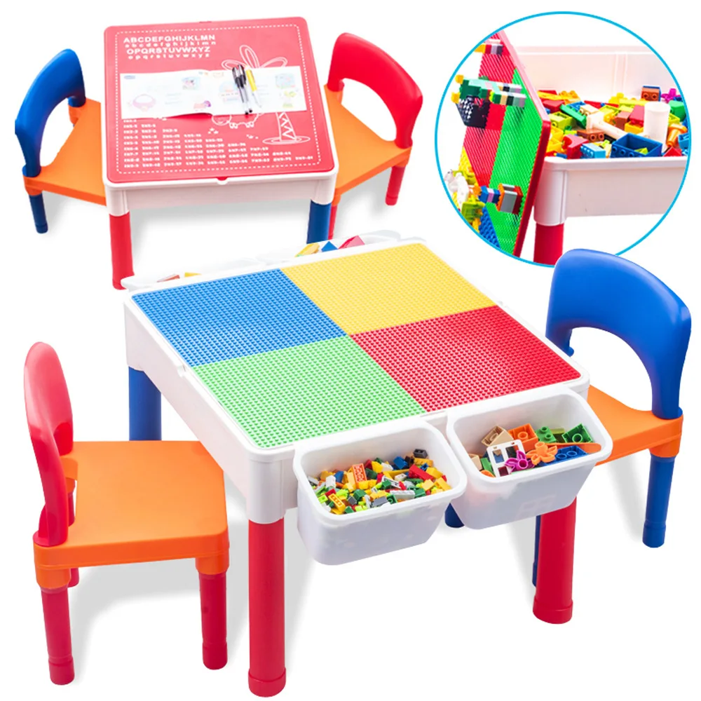 

Multi-functional Educational Study Table Children Building Blocks Table Game Table Large Particles Assembled Building Blocks